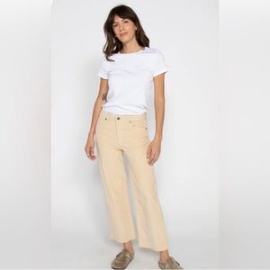 Oliver Logan Aberdeen Tan Wide Leg Crop Corduroy Pants Size 33